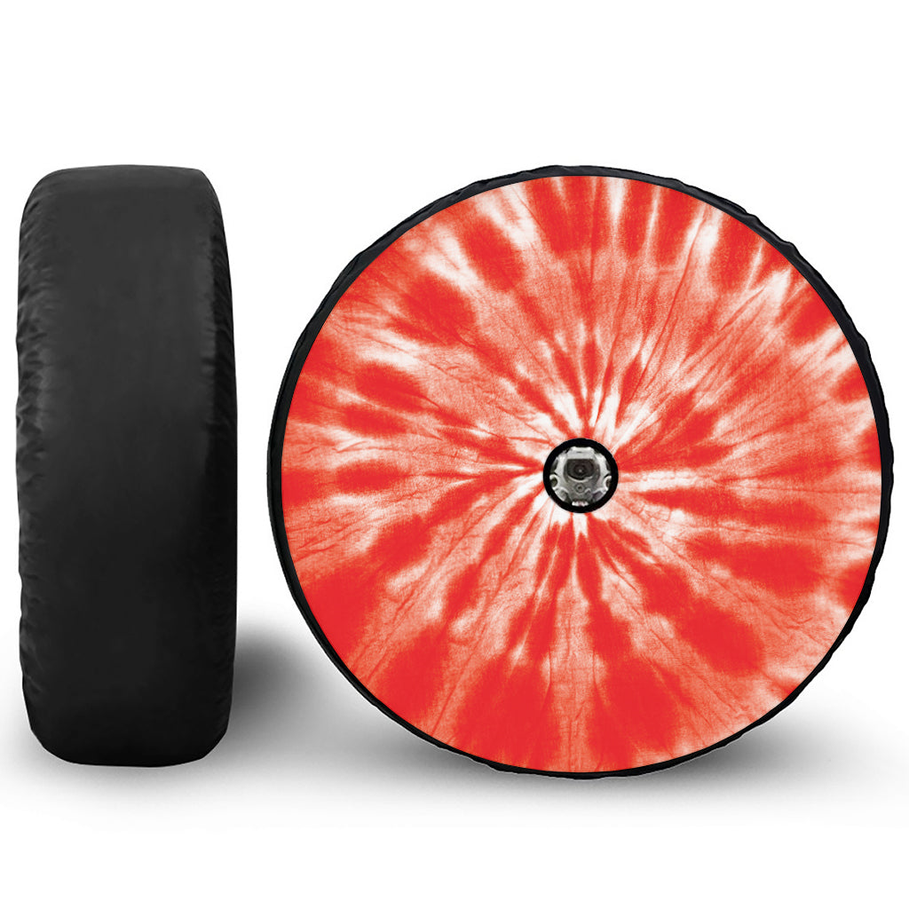 Orange Tie Dye Print Tire Cover With Camera Hole