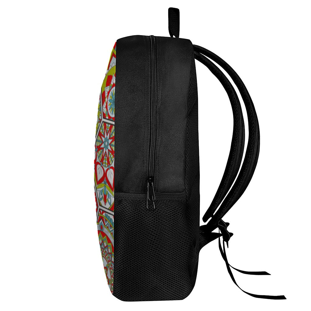 Oriental Mandala Bohemian Pattern Print 17 Inch Backpack