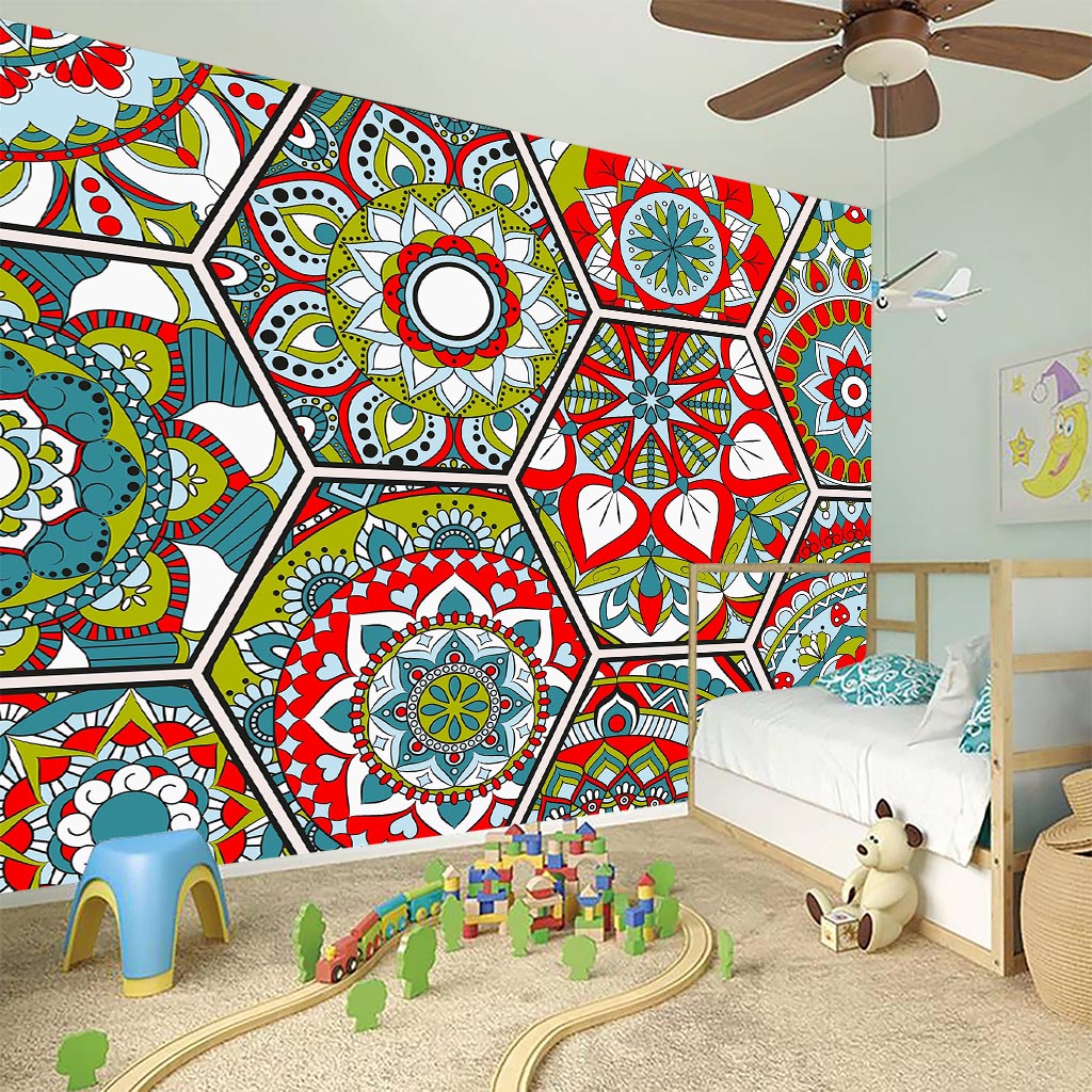 Oriental Mandala Bohemian Pattern Print Wall Sticker
