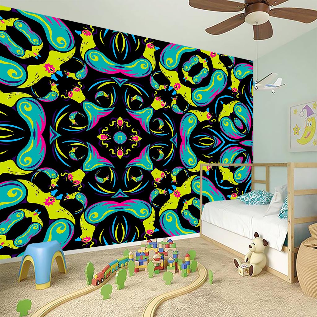 Ornament Psychedelic Trippy Print Wall Sticker