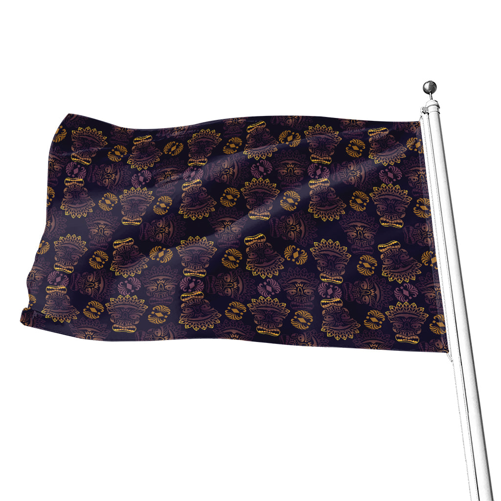 Ornament Tiki Mask Pattern Print Flag