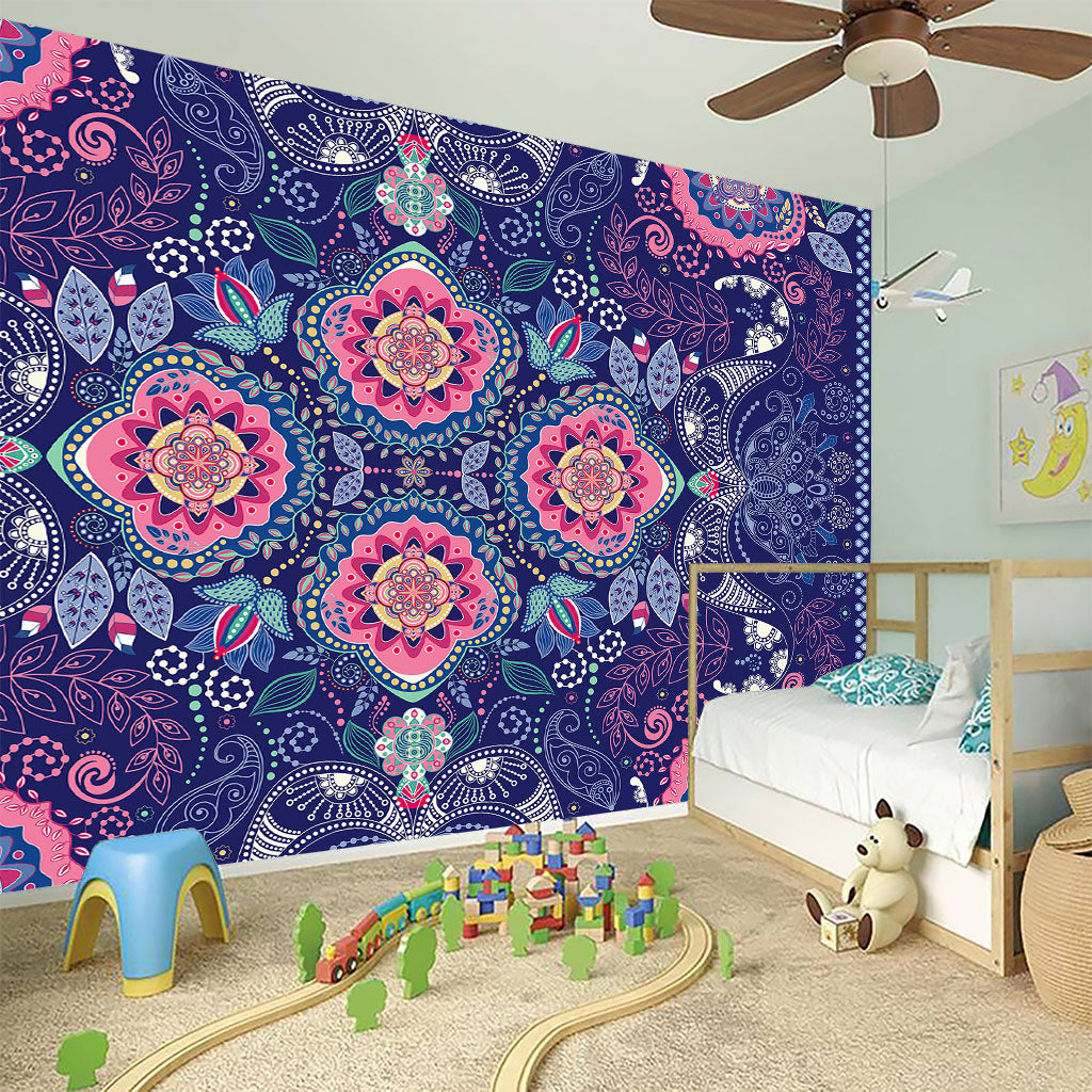 Ornamental Paisley Mandala Print Wall Sticker