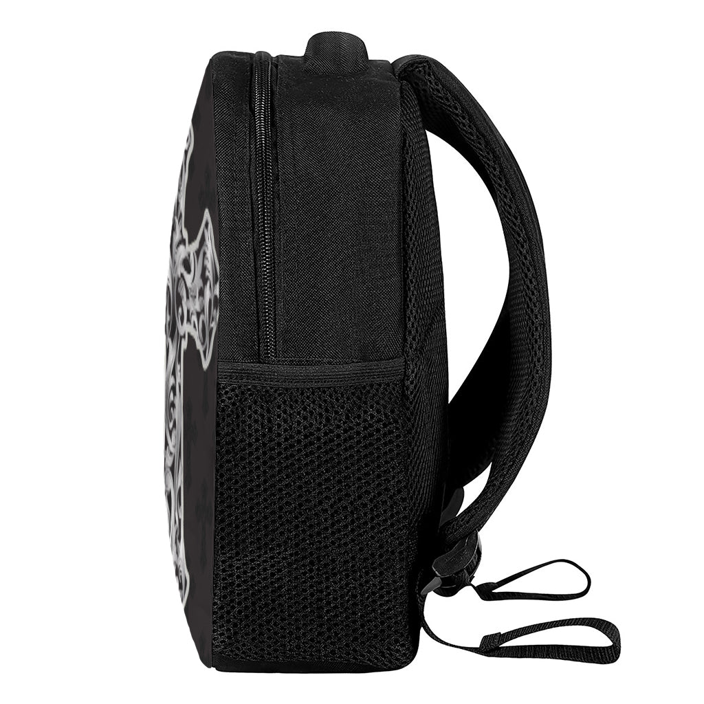 Ornamental Silver Cross Print Casual Backpack