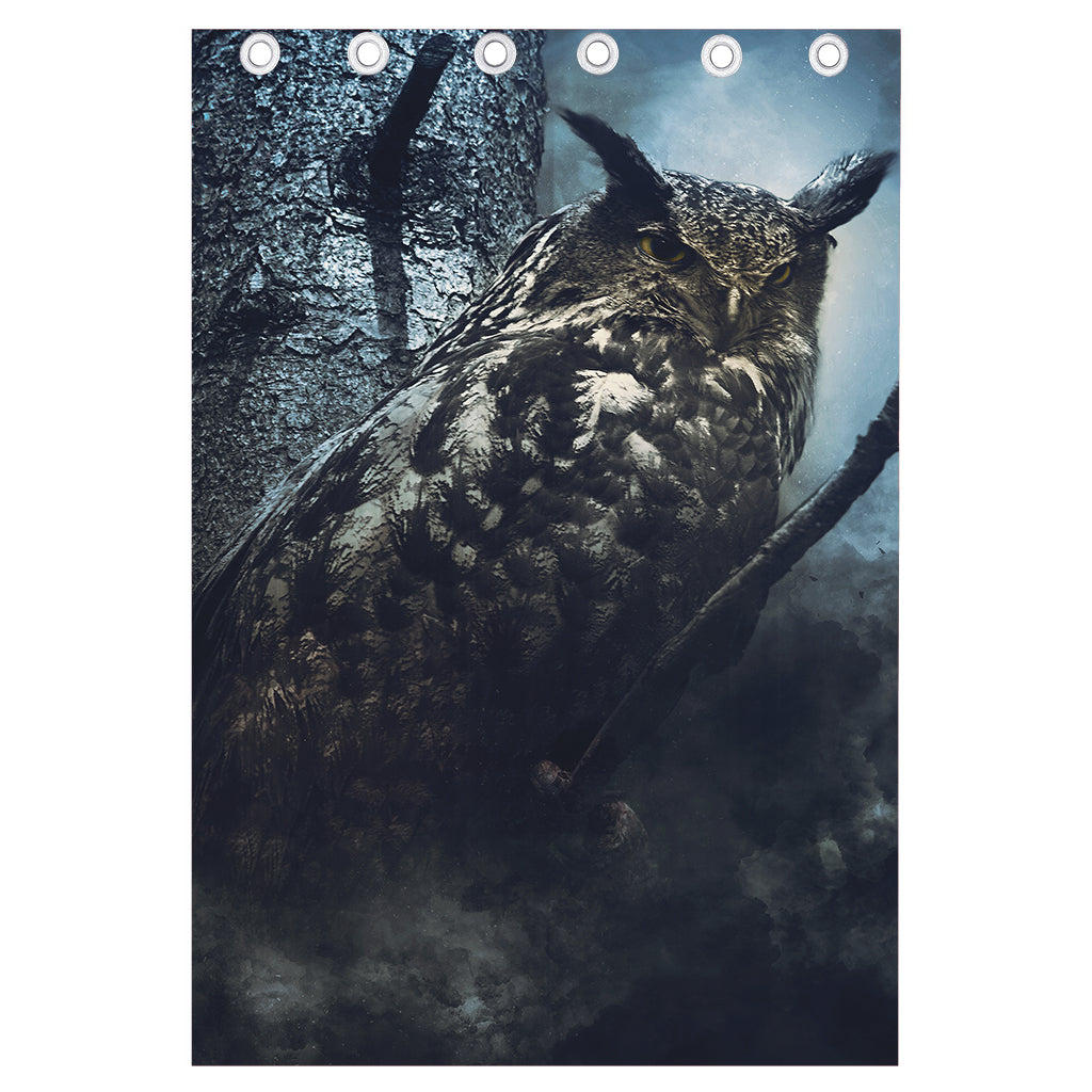 Owl At Night Print Curtain