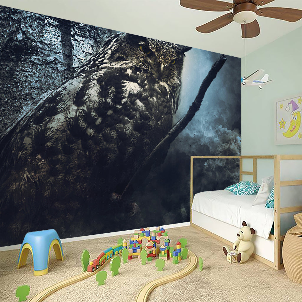 Owl At Night Print Wall Sticker