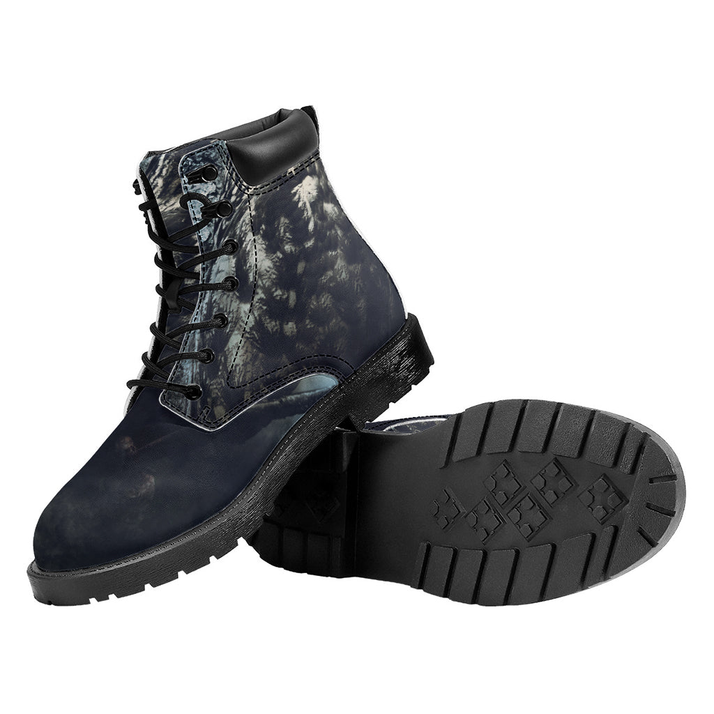 Owl At Night Print Work Boots