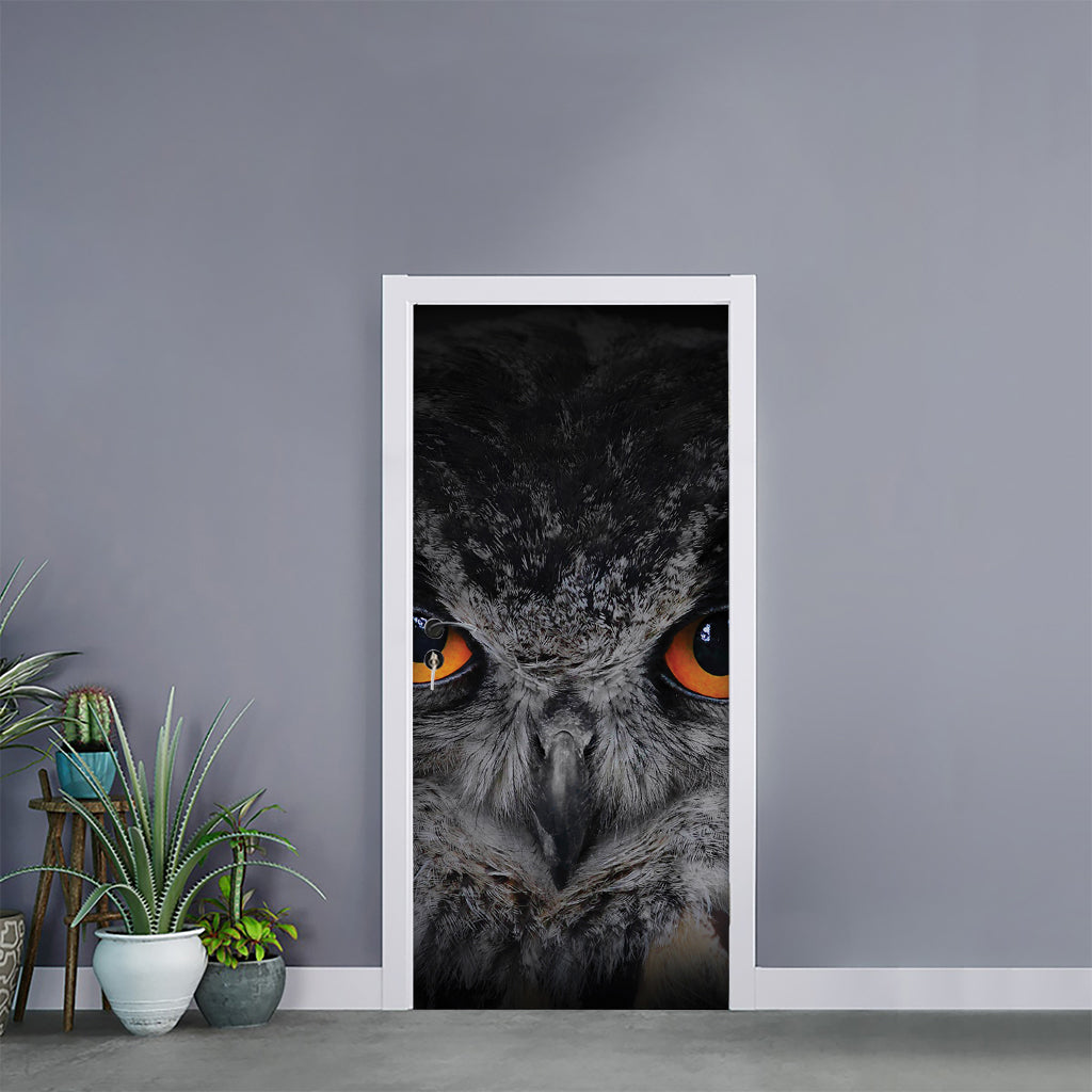 Owl Eyes Print Door Sticker
