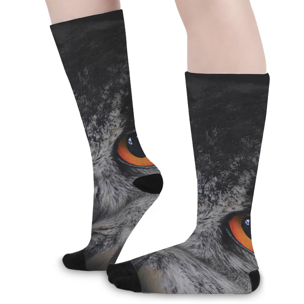 Owl Eyes Print Long Socks