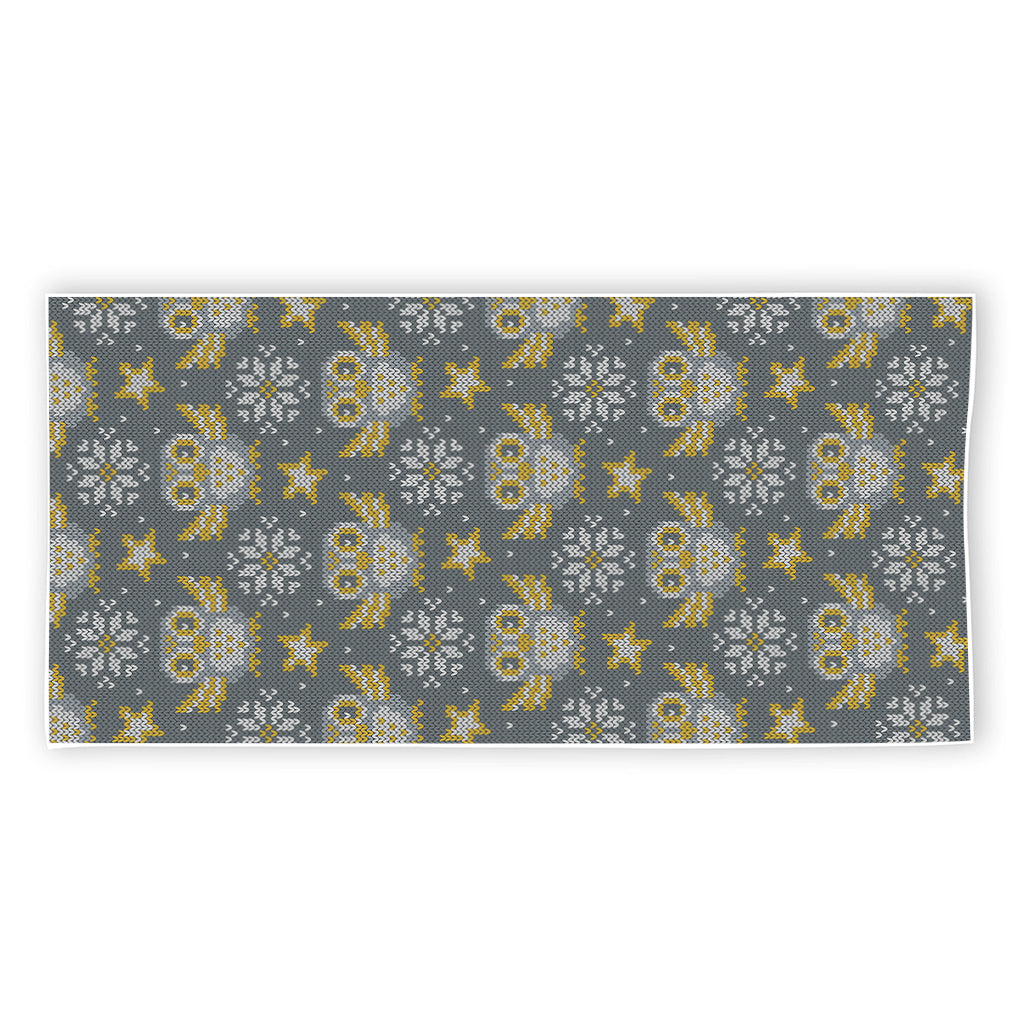 Owl Knitted Pattern Print Beach Towel