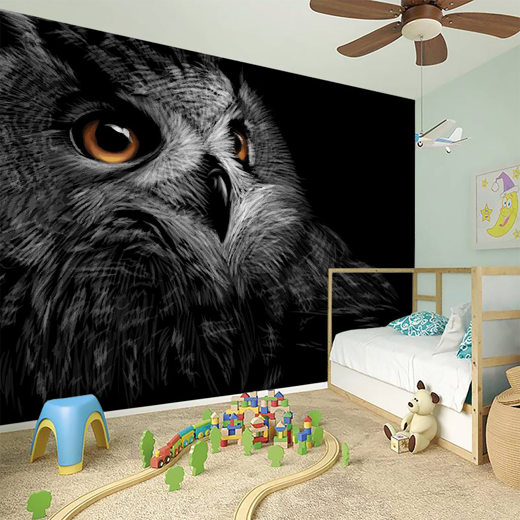 Owl Portrait Print Wall Sticker