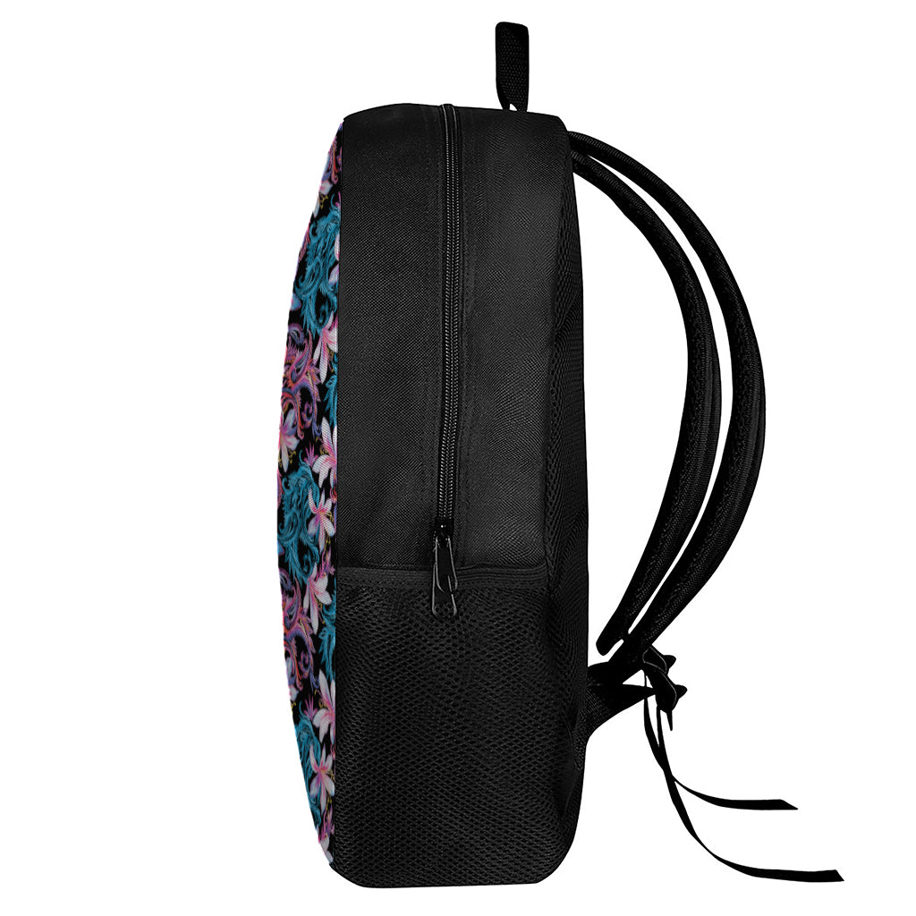 Paisley And Floral Pattern Print 17 Inch Backpack