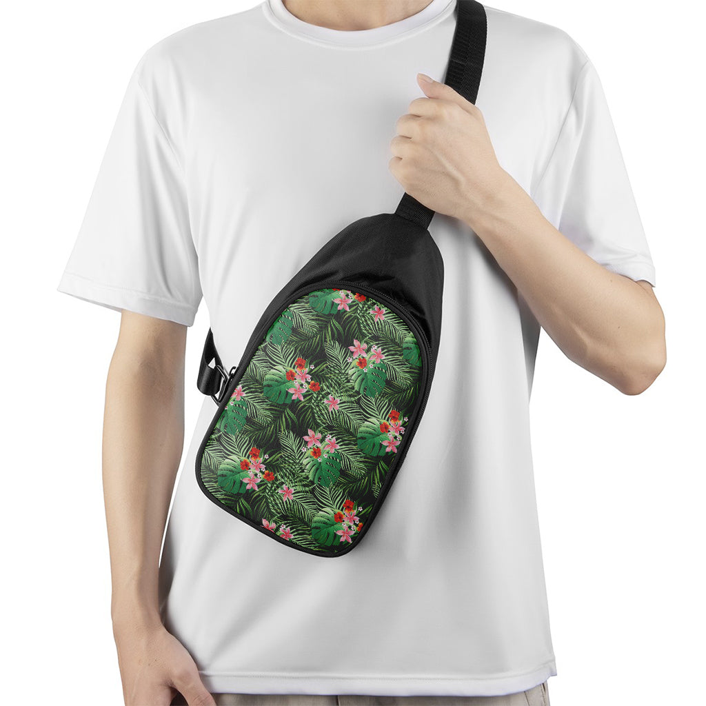 Palm Hawaiian Tropical Pattern Print Chest Bag