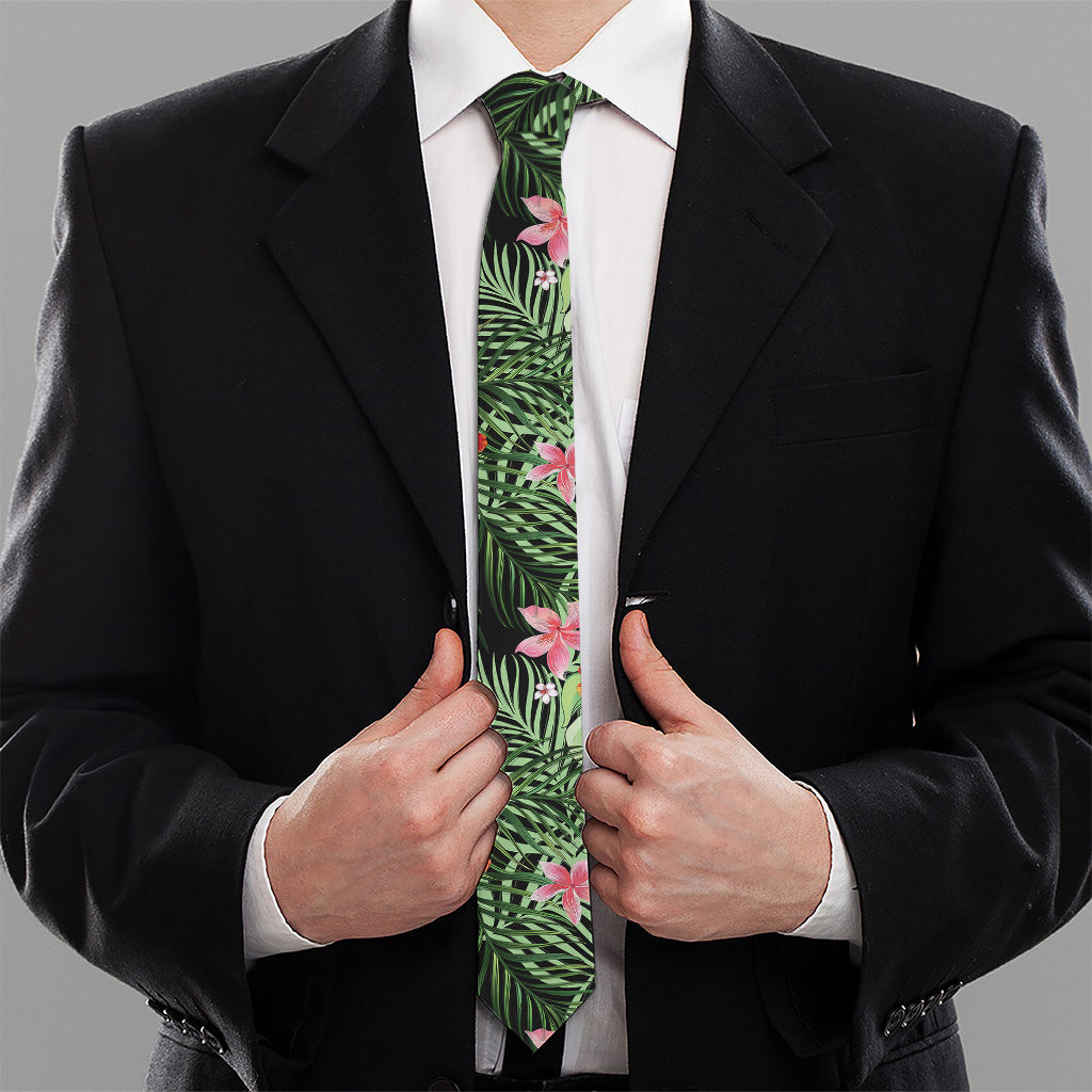 Palm Hawaiian Tropical Pattern Print Necktie