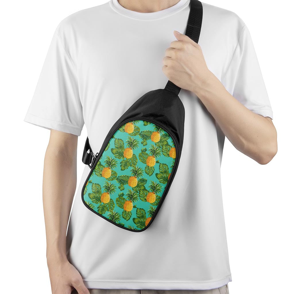 Palm Leaf Pineapple Pattern Print Chest Bag