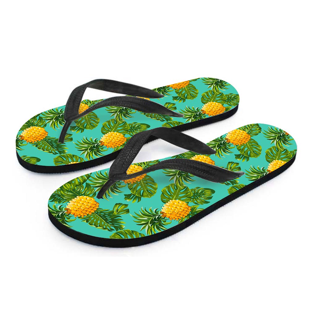 Palm Leaf Pineapple Pattern Print Flip Flops