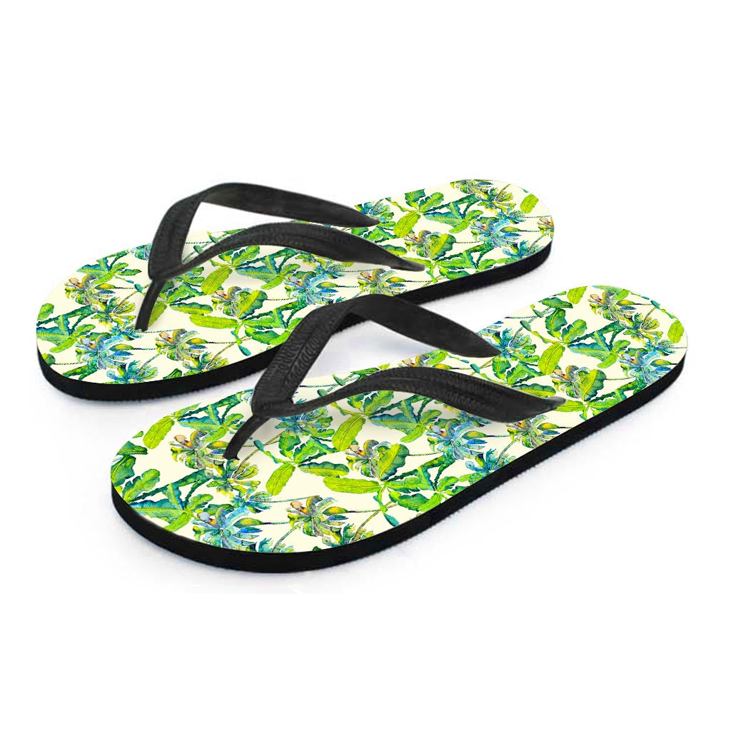 Palm Tree Banana Pattern Print Flip Flops