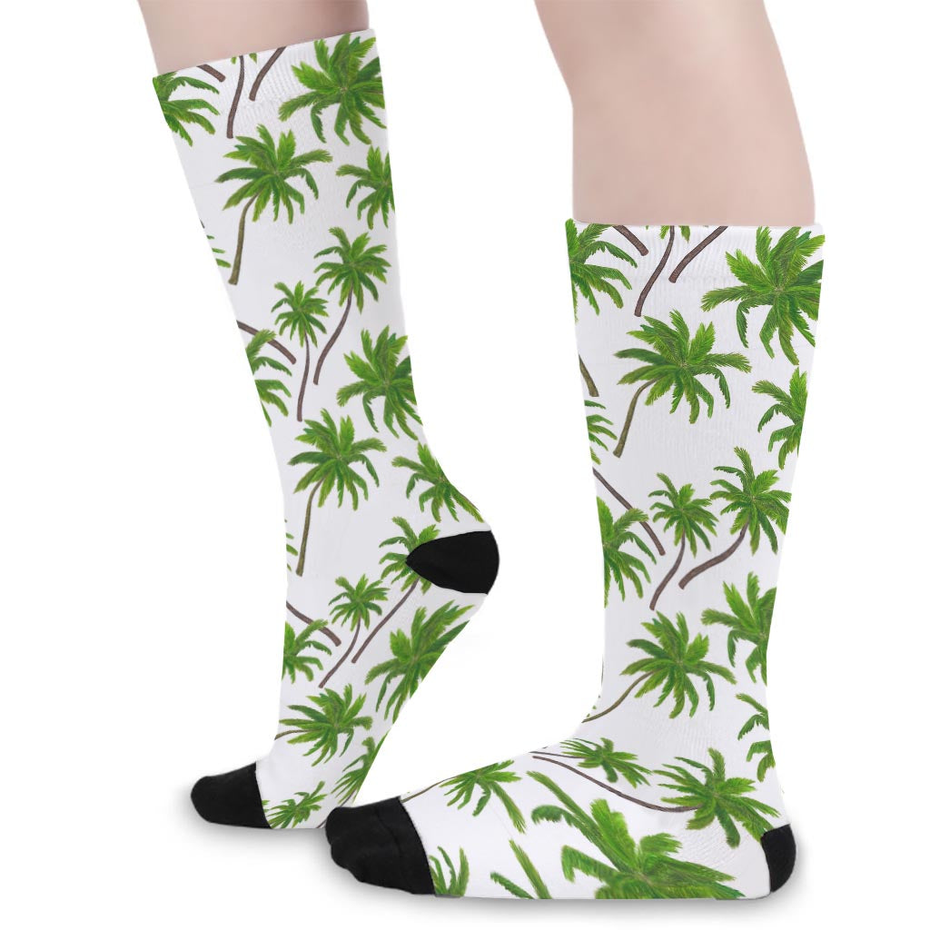 Palm Tree Pattern Print Long Socks