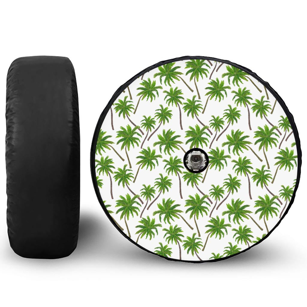 Palm Tree Pattern Print Tire Cover With Camera Hole