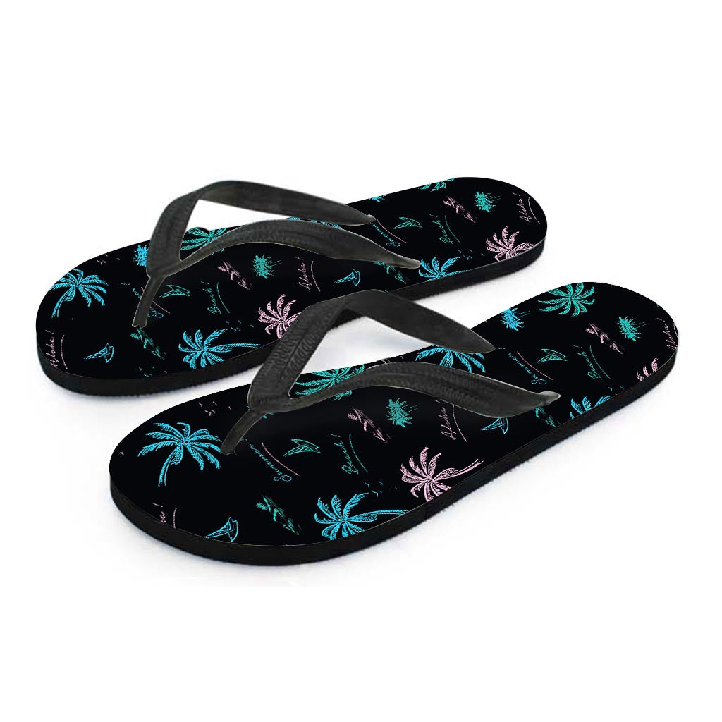 Palm Tree Summer Beach Pattern Print Flip Flops