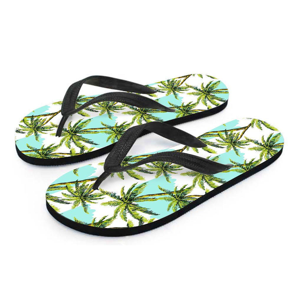 Palm Tree Tropical Pattern Print Flip Flops