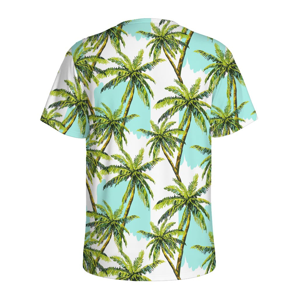 Palm Tree Tropical Pattern Print Men's Sports T-Shirt