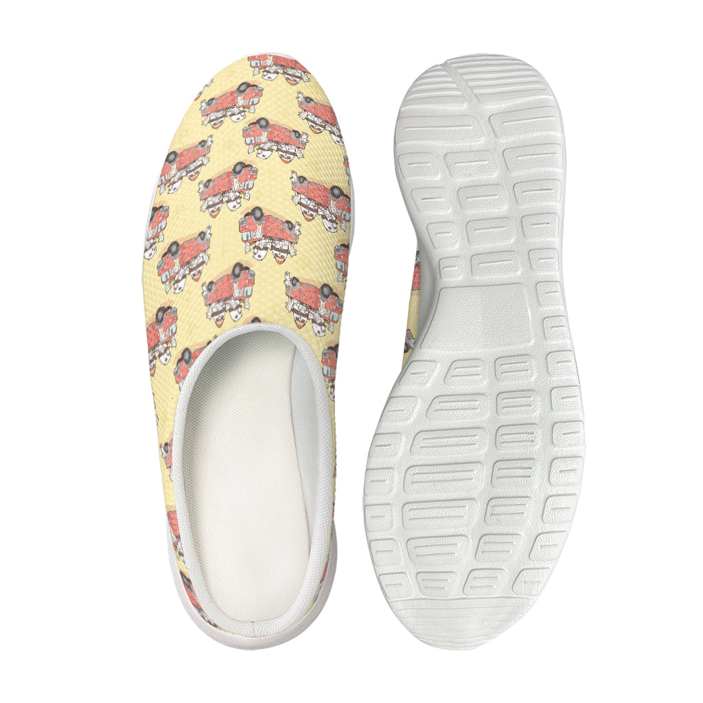 Panda Firefighter And Cat Pattern Print Mesh Casual Shoes