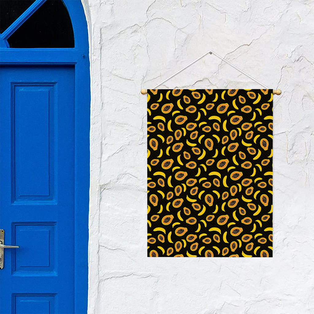 Papaya And Banana Pattern Print Garden Flag