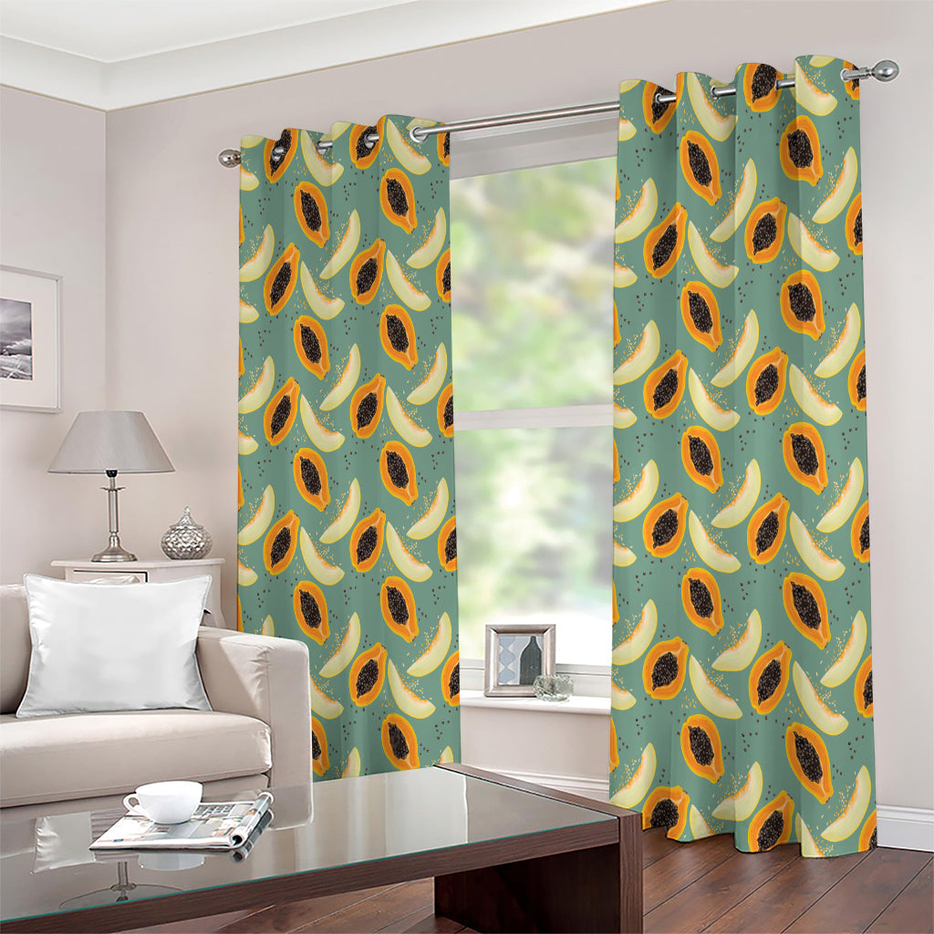 Papaya And Melon Pattern Print Extra Wide Grommet Curtains