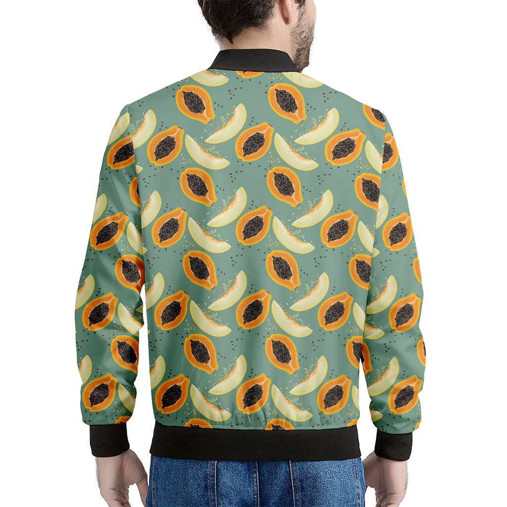 Papaya And Melon Pattern Print Men's Bomber Jacket