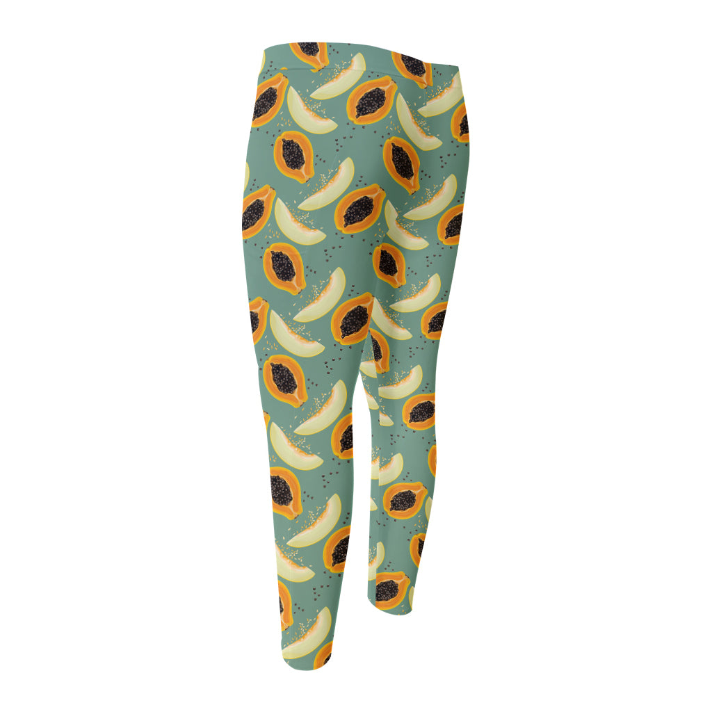 Papaya And Melon Pattern Print Men's Compression Pants