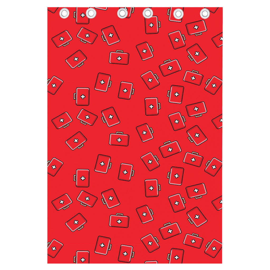 Paramedic First Aid Kit Pattern Print Curtain