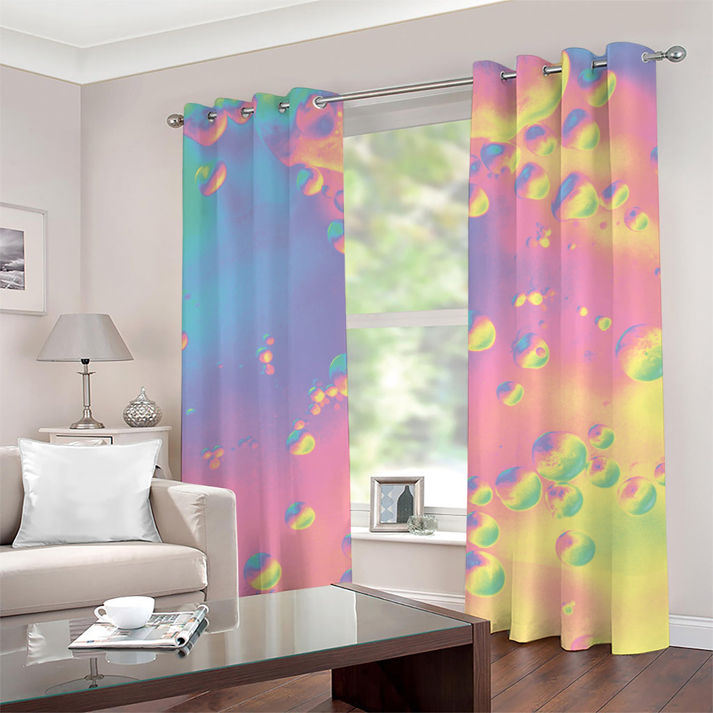 Pastel Acid Melt Print Grommet Curtains