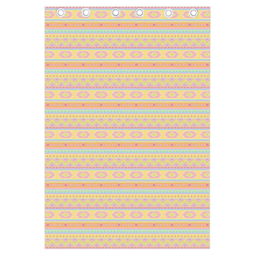 Pastel Aztec Tribal Pattern Print Curtain