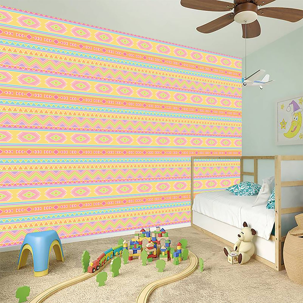 Pastel Aztec Tribal Pattern Print Wall Sticker