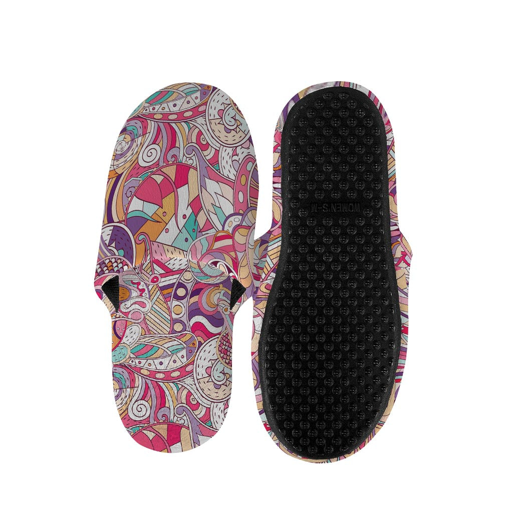 Pastel Bohemian Floral Pattern Print Slippers