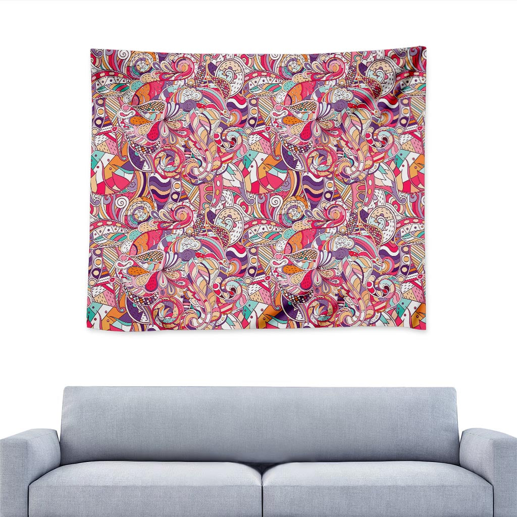 Pastel Bohemian Floral Pattern Print Tapestry