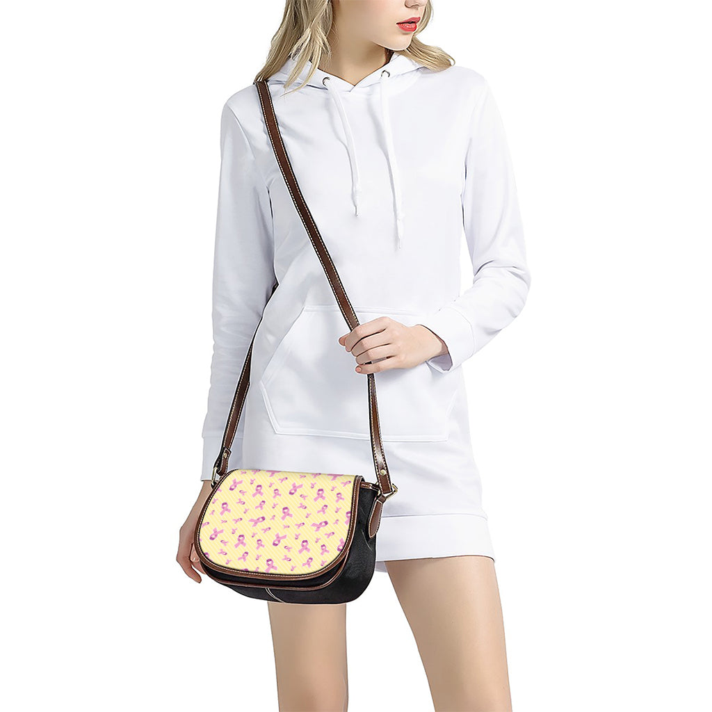 Pastel Breast Cancer Awareness Print Saddle Bag