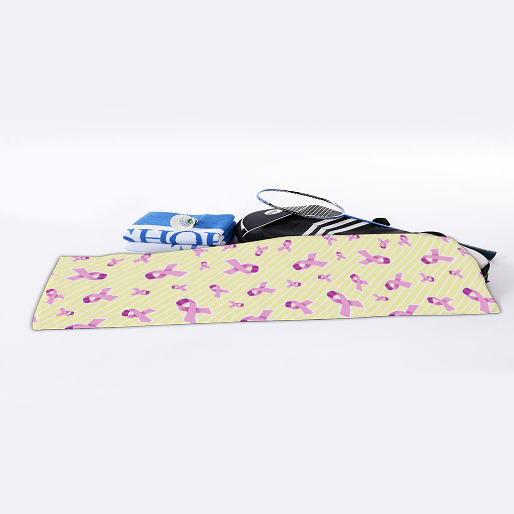 Pastel Breast Cancer Awareness Print Sports Towel