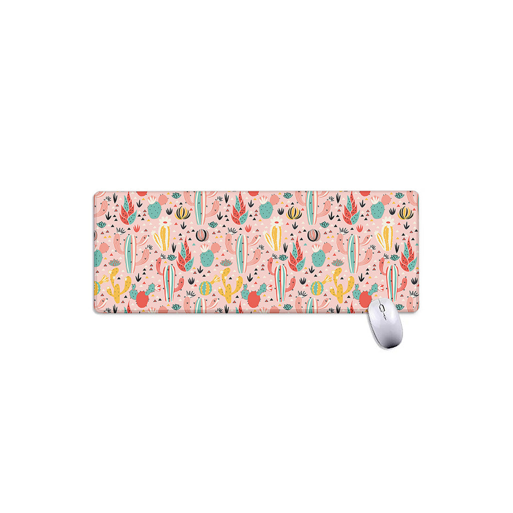 Pastel Cactus And Succulent Print Extended Mouse Pad
