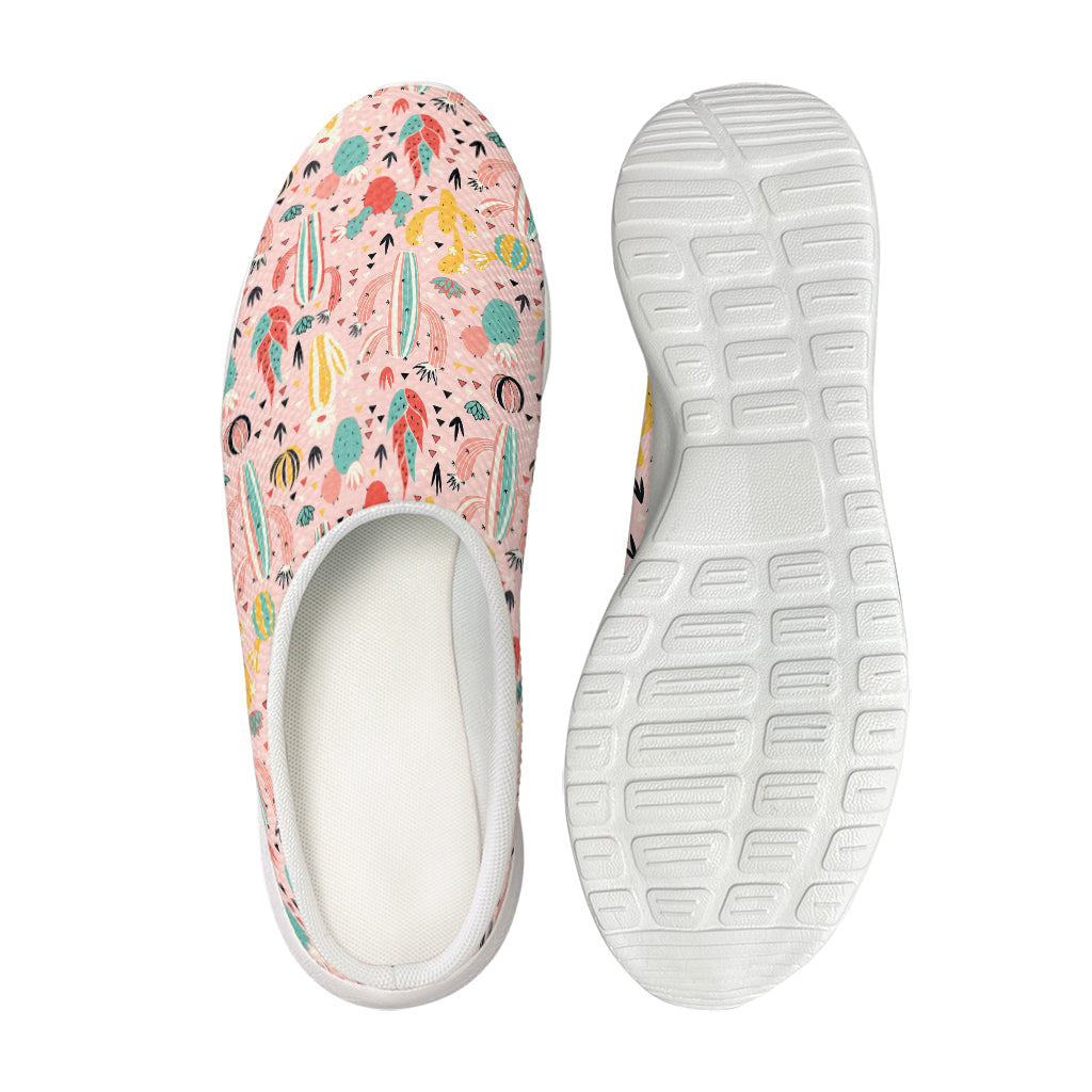 Pastel Cactus And Succulent Print Mesh Casual Shoes