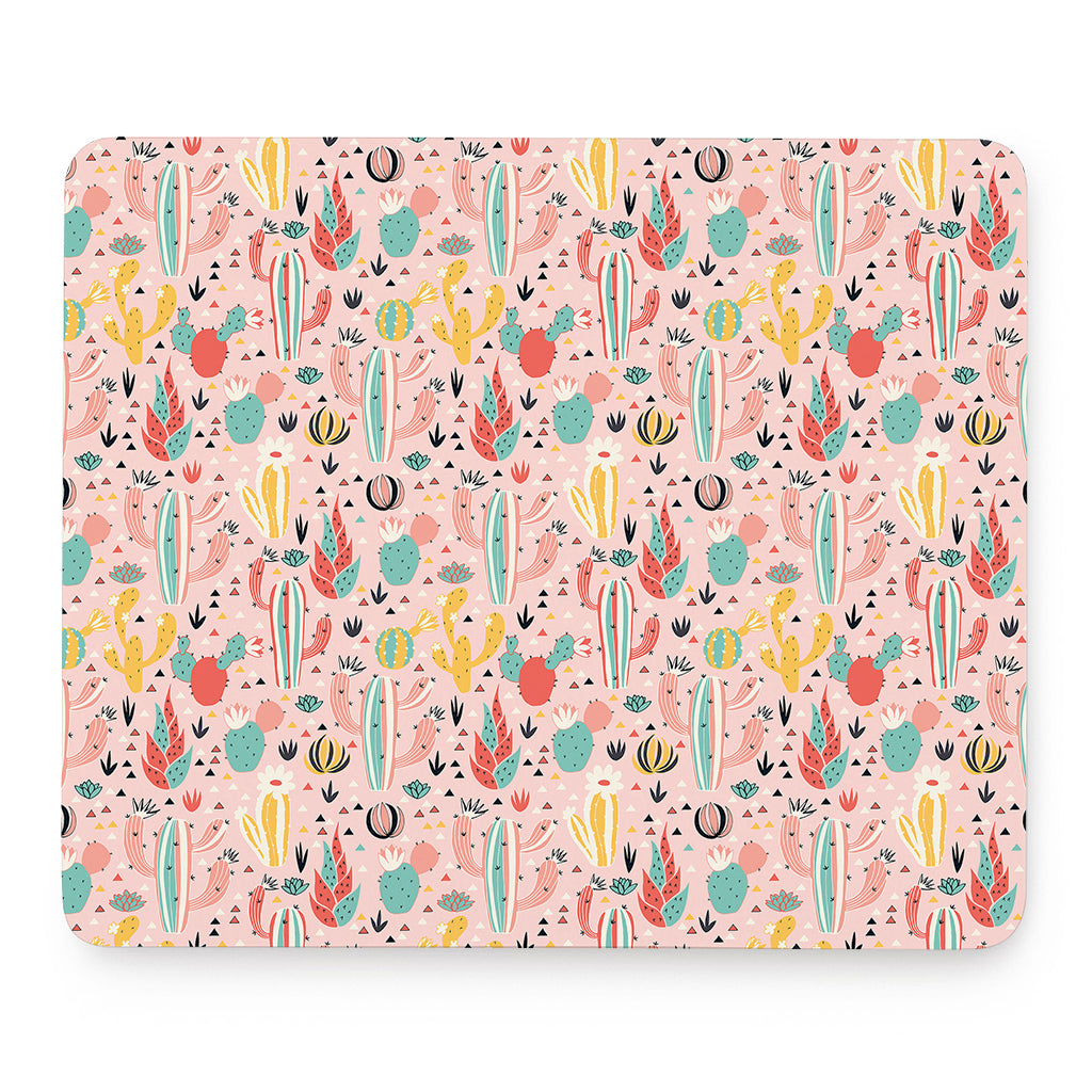 Pastel Cactus And Succulent Print Mouse Pad