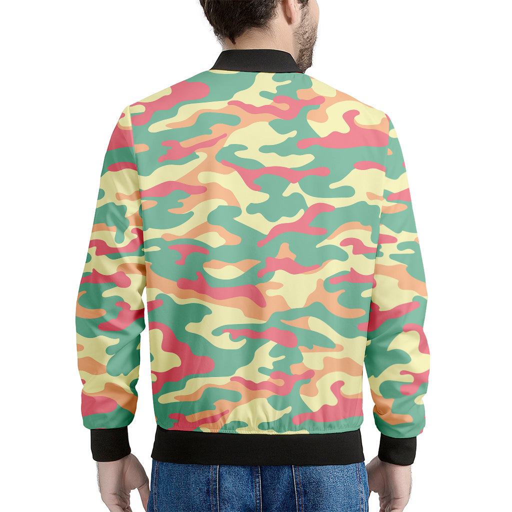 Pastel Camouflage Print Men's Bomber Jacket