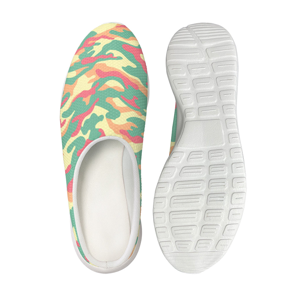 Pastel Camouflage Print Mesh Casual Shoes