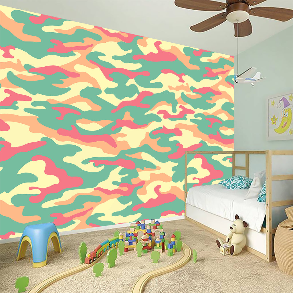 Pastel Camouflage Print Wall Sticker