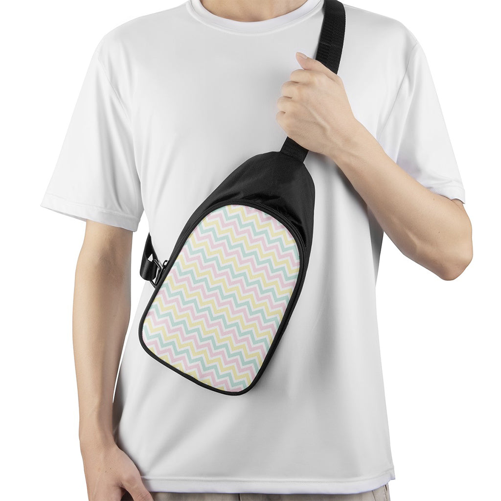 Pastel Chevron Pattern Print Chest Bag