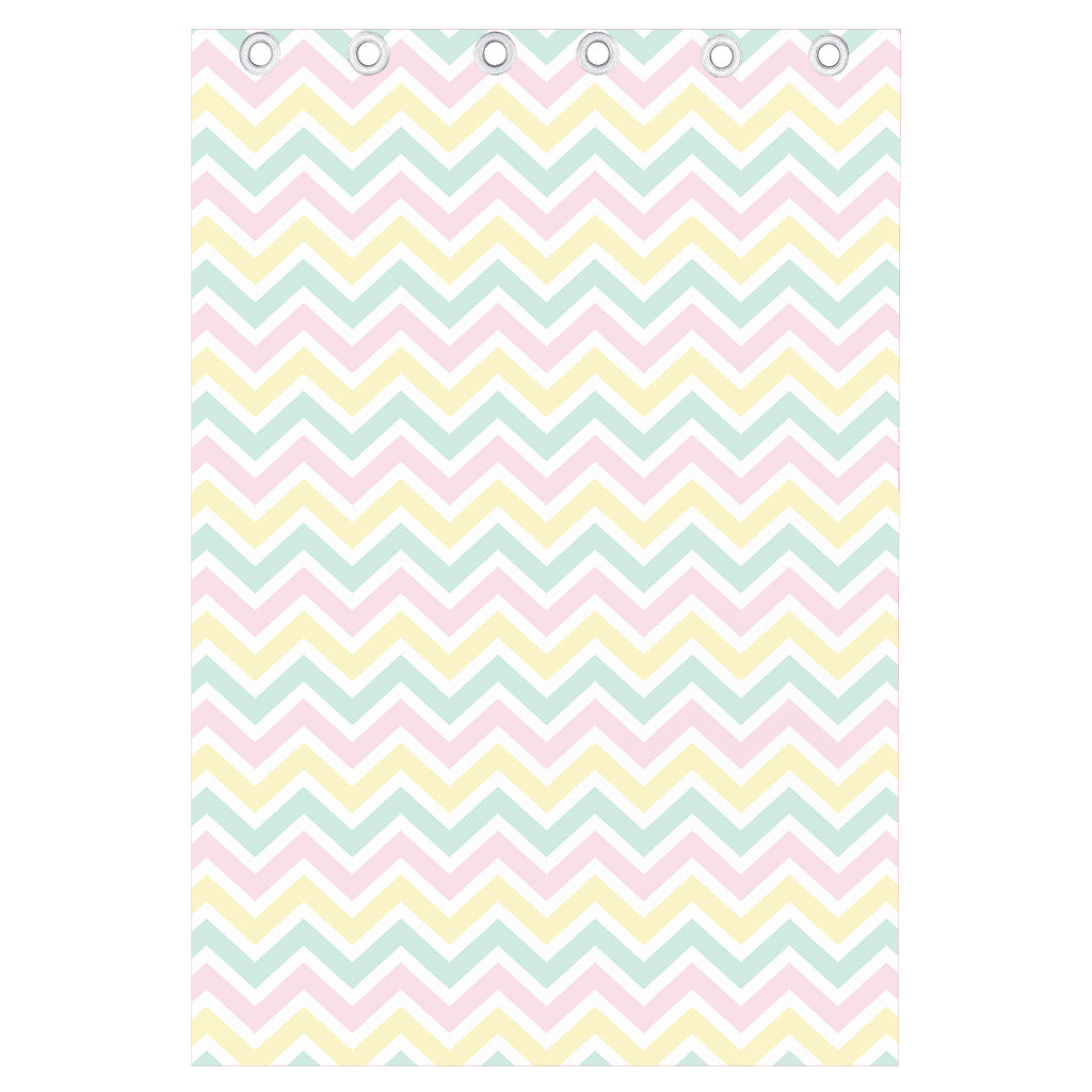 Pastel Chevron Pattern Print Curtain