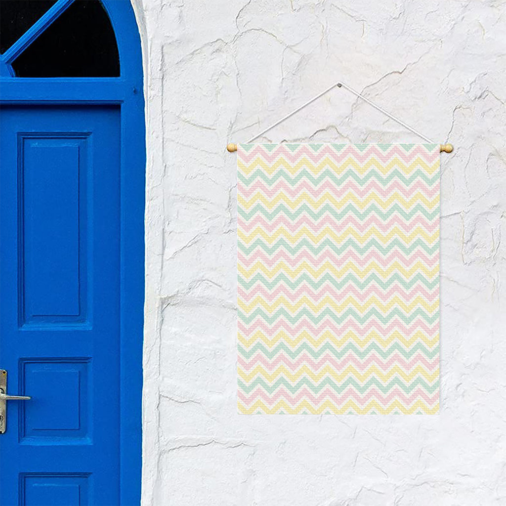 Pastel Chevron Pattern Print Garden Flag
