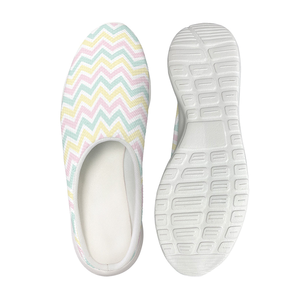 Pastel Chevron Pattern Print Mesh Casual Shoes