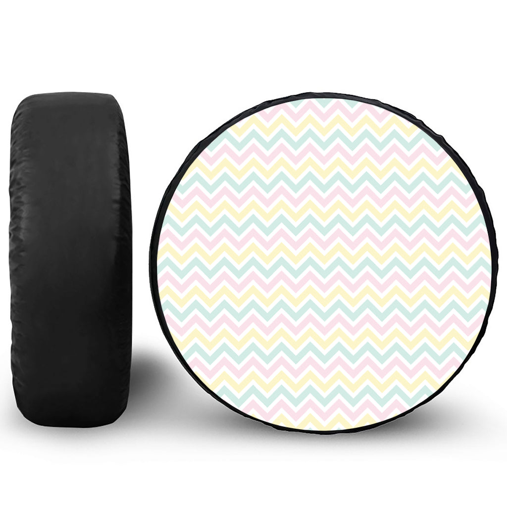 Pastel Chevron Pattern Print Tire Cover