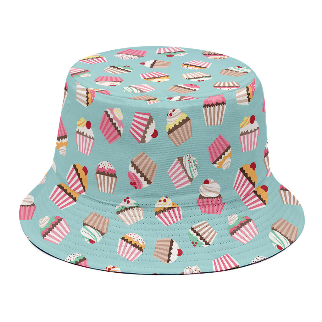 Pastel Cupcake Pattern Print Bucket Hat